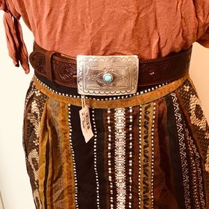 Tony Lama Western Leather Turquoise belt